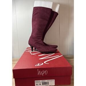 Impo Merlot Tall Suede Boots Women’s Size 9 1/2 M Heels Knee High